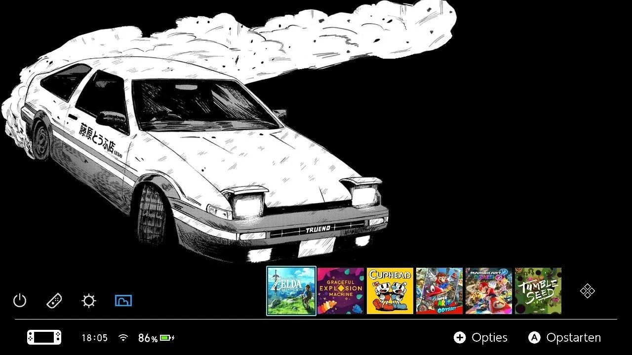 Manga Initial D AE86 (Homescreen) | Home Menu | Switch Themes