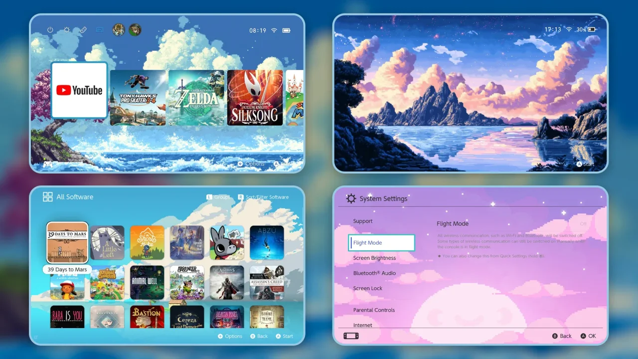 Pixel Sky | Switch Theme Packs | Themezer