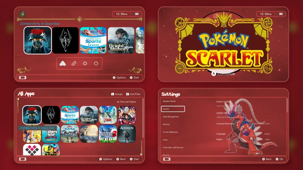 Pokemon Scarlet Theme (Offline) | Switch Theme Packs | Themezer