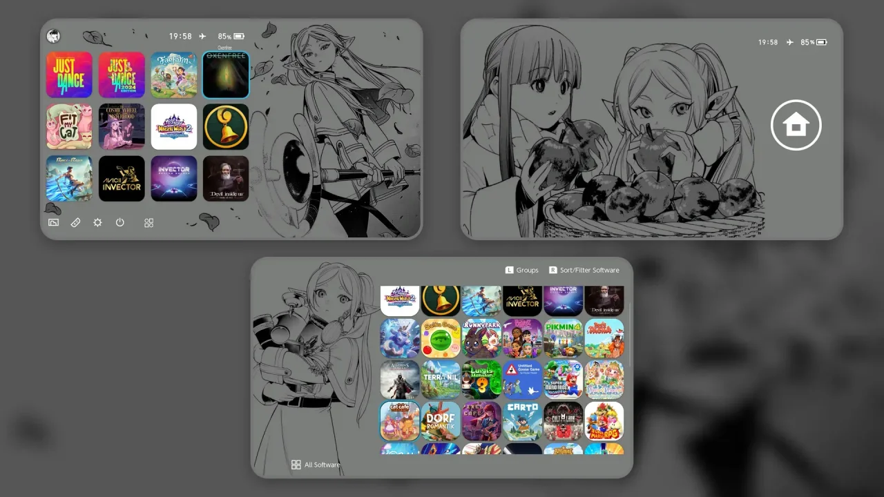 Sousou no Frieren Manga - Dark mode | Switch Theme Packs | Themezer