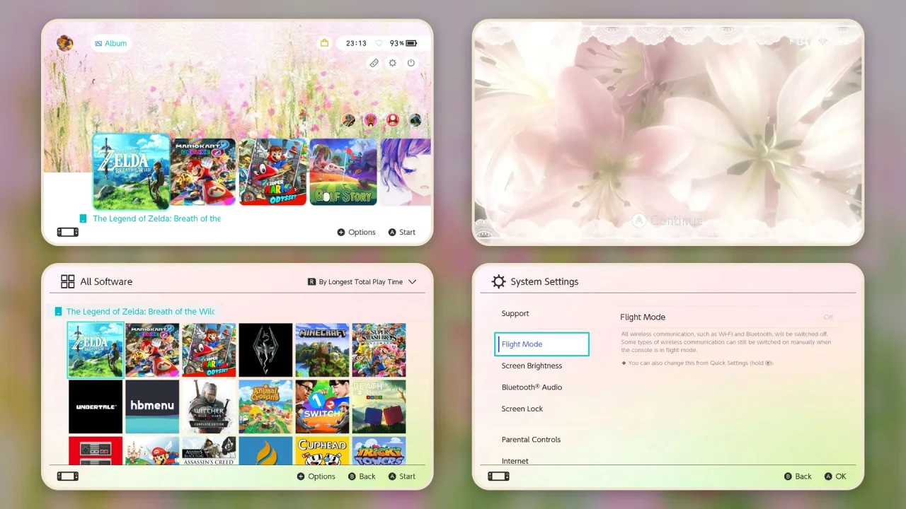 green and pink | Switch Theme Packs | Themezer