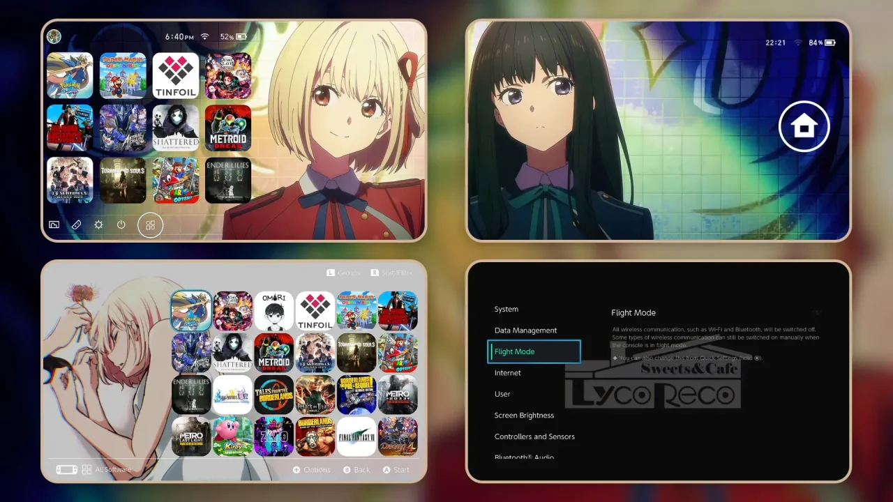 LycorisRecoilPack | Switch Theme Packs | Themezer