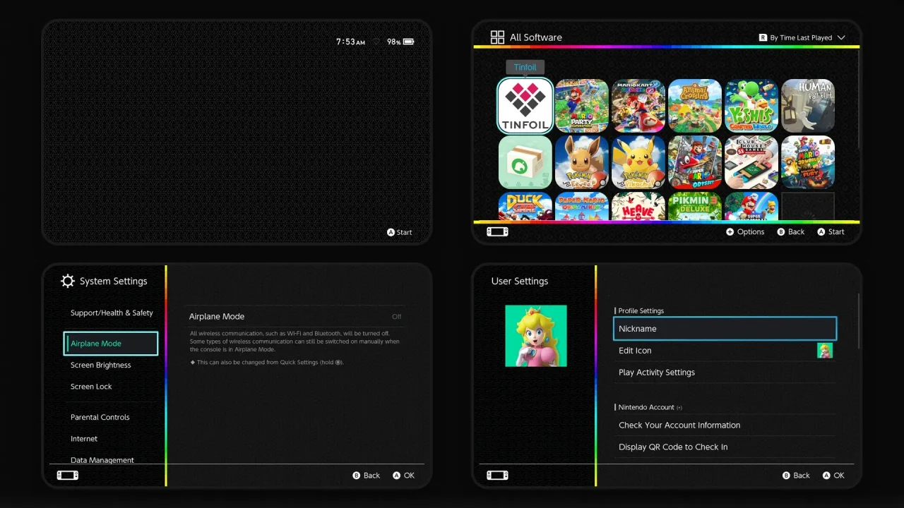 Minimal Rainbows in the dark | Switch Theme Packs | Themezer