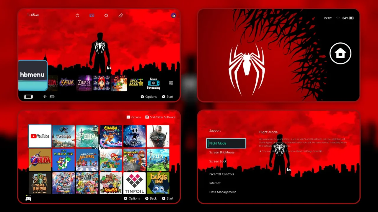 Spider-Man red and black | Switch Theme Packs | Themezer