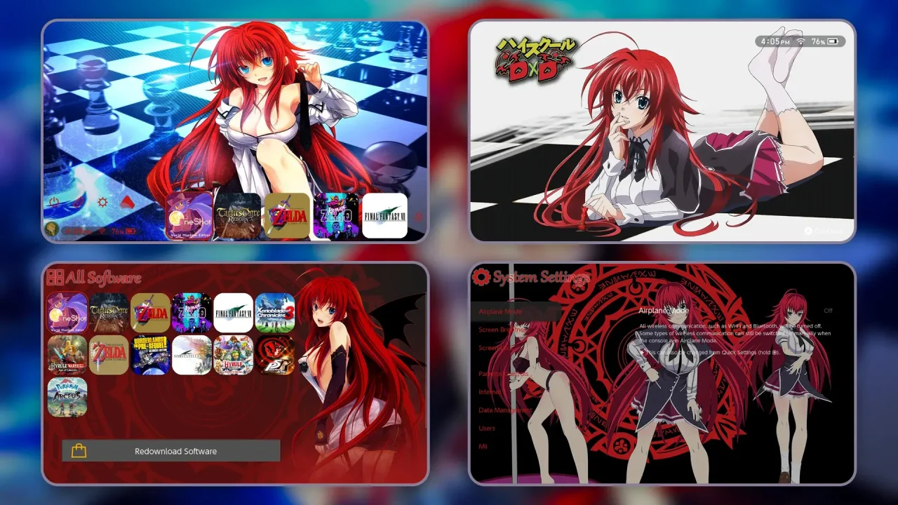 Rias - Highschool DxD | Switch Theme Packs | Themezer
