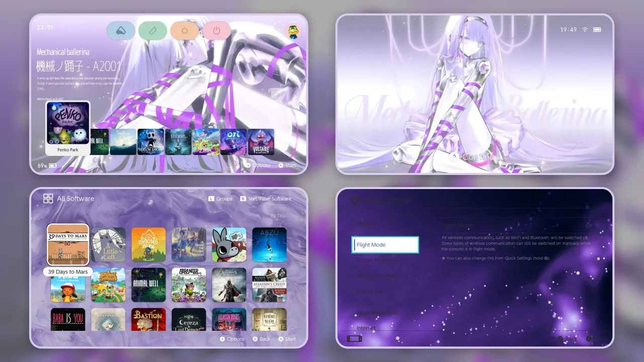 Mechanical ballerina Marija | Switch Theme Packs | Themezer