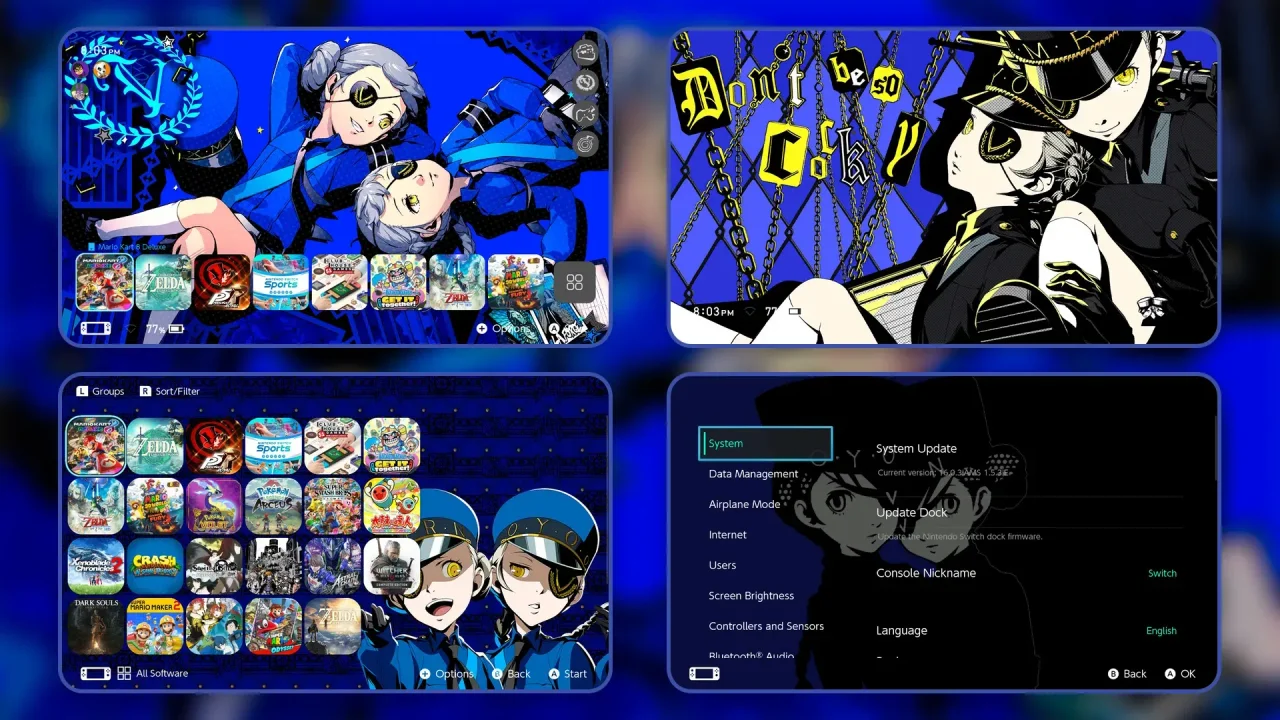 Persona 5 Royal: Twins trophy reward theme Switch | Switch Theme Packs ...