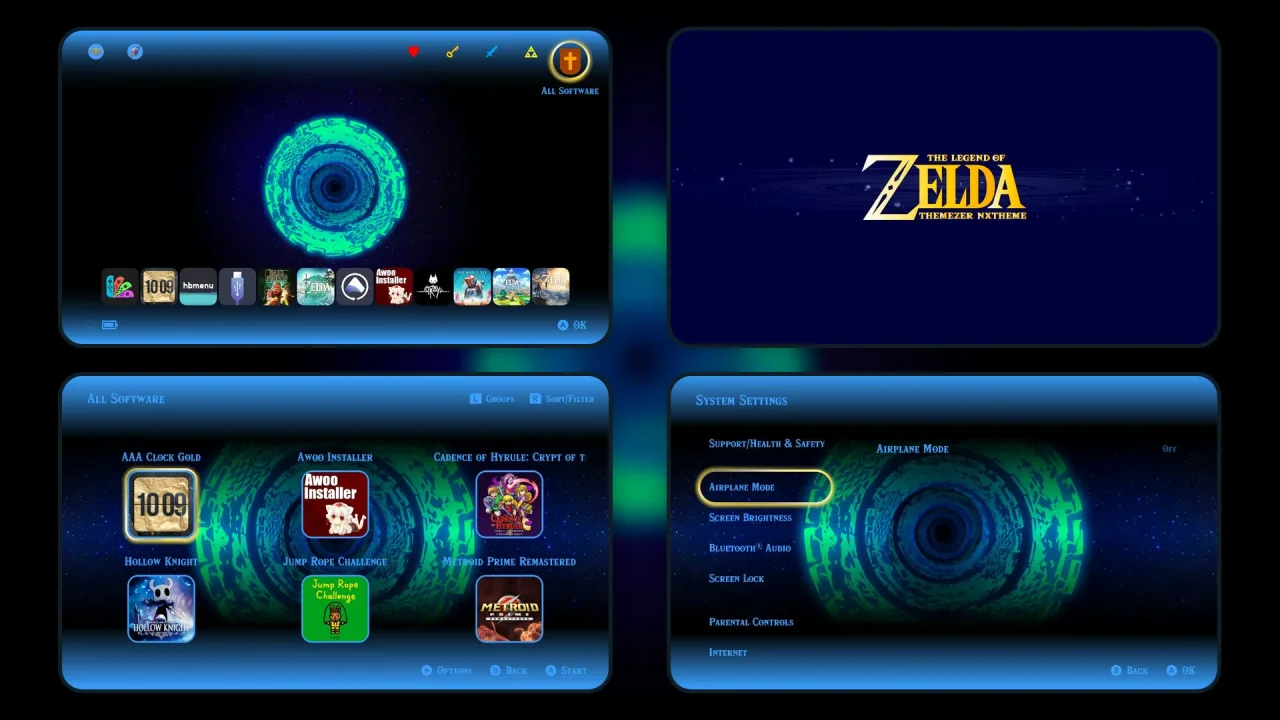 Seamless V3 - Zelda 7 Sages - Ouroborois | Switch Theme Packs | Themezer