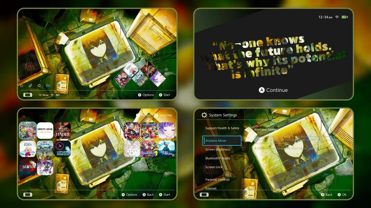 Steins;Gate 0 -- Amedeus | Switch Theme Packs | Themezer