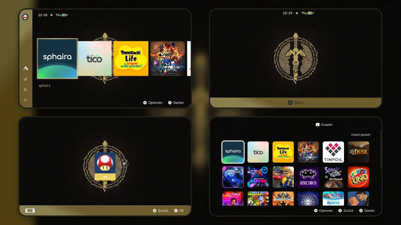 Golden Zelda | Switch Theme Packs | Themezer