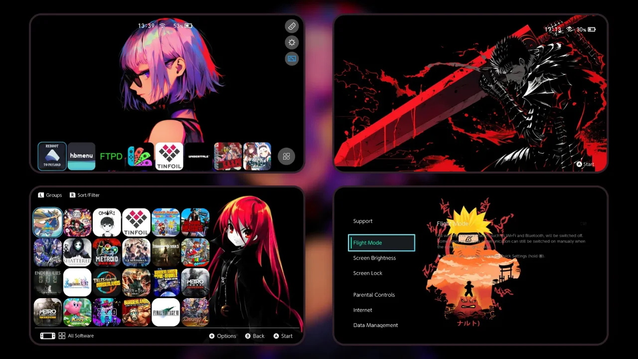 Anime OLED PACK (by kogamish) | Switch Theme Packs | Themezer