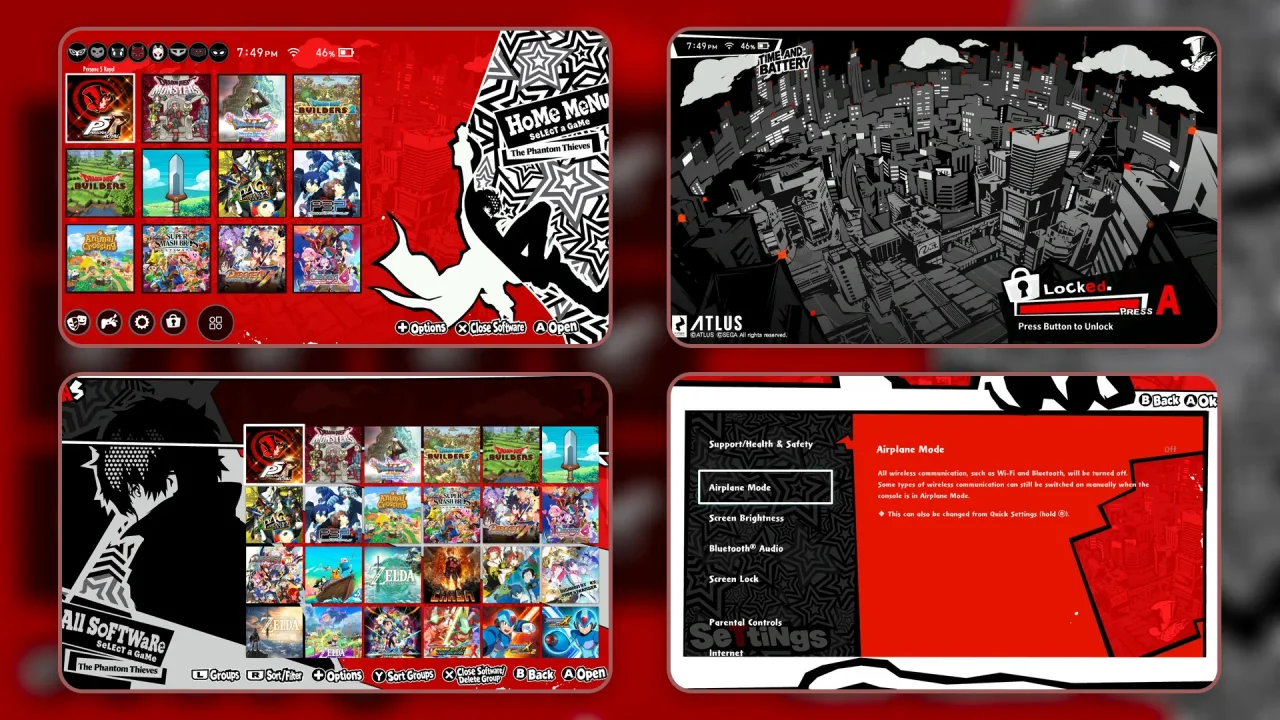 Persona 5 UI | Switch Theme Packs | Themezer