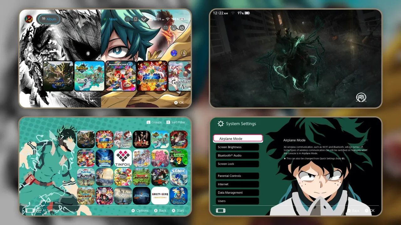 Dark Vigilante Deku | Switch Theme Packs | Themezer
