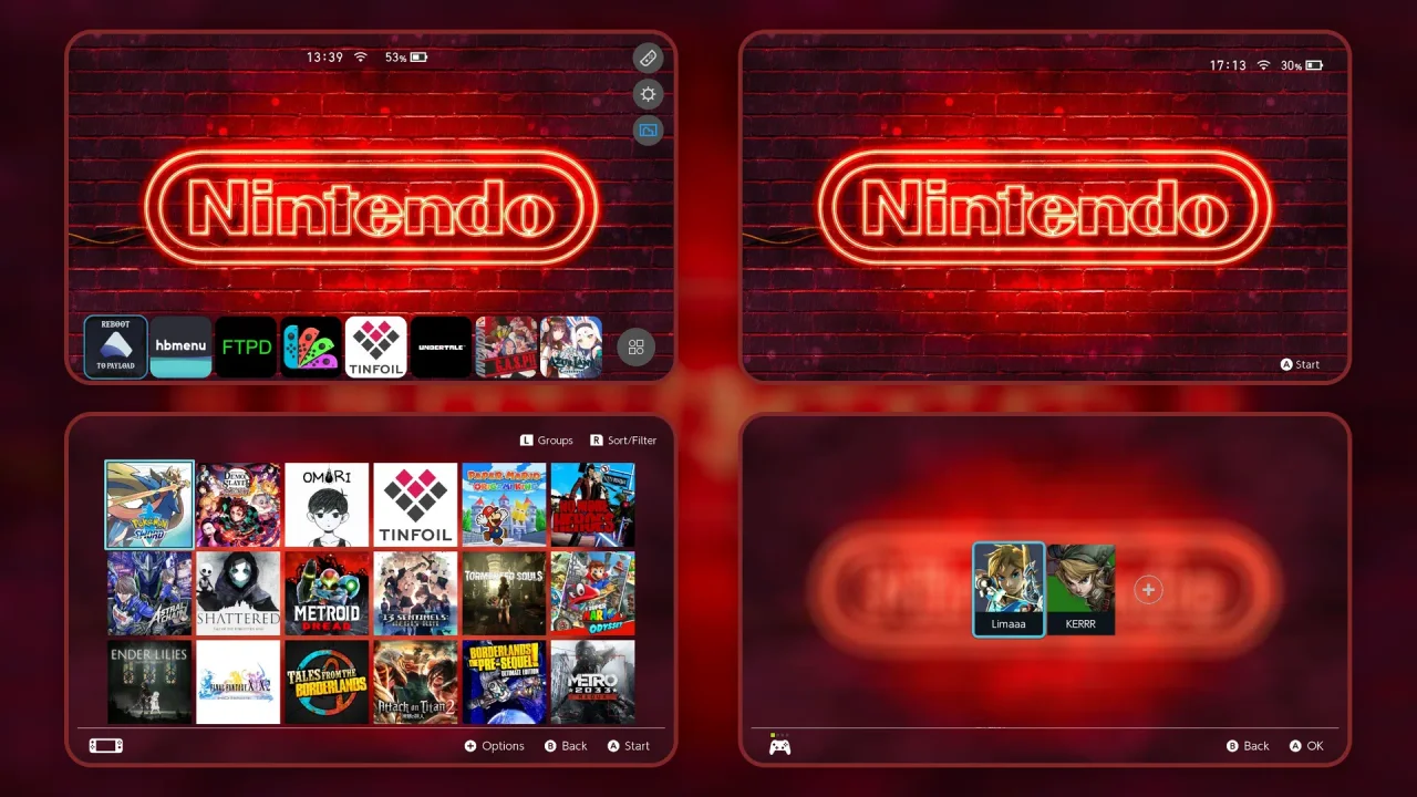 Red Neon Logo Pack | Switch Theme Packs | Themezer