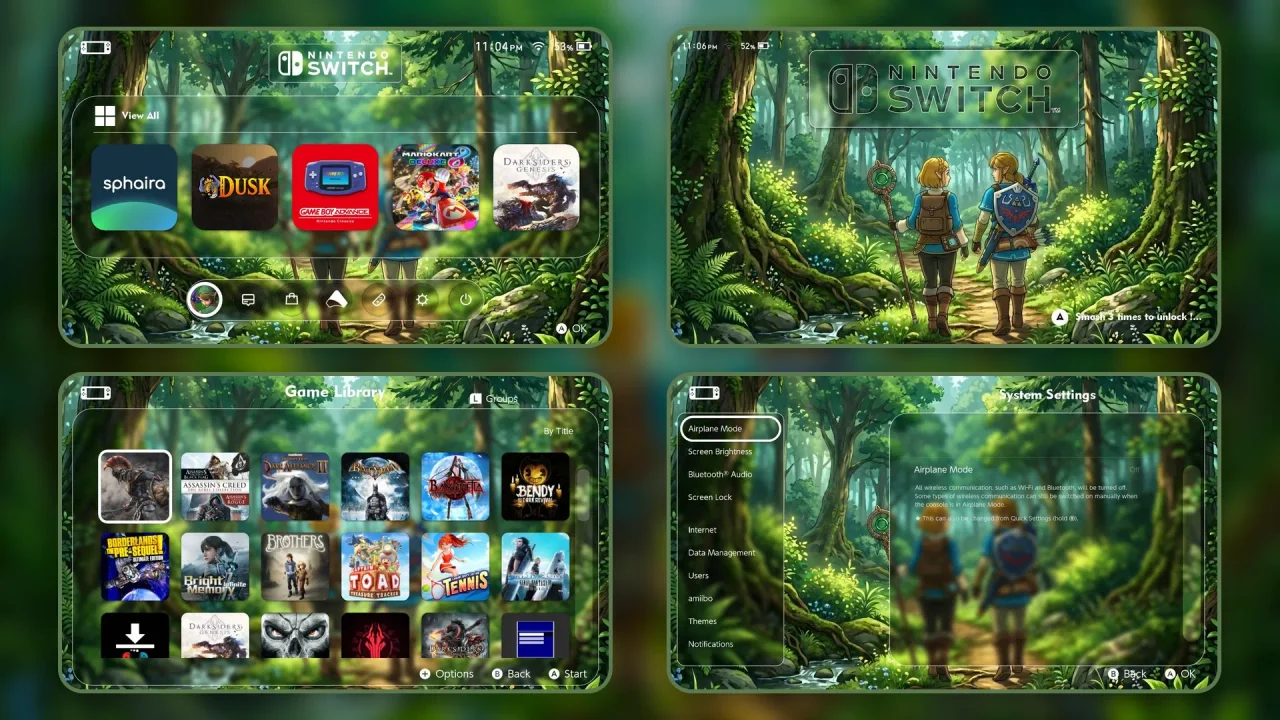 forest zelda link pack | Switch Theme Packs | Themezer