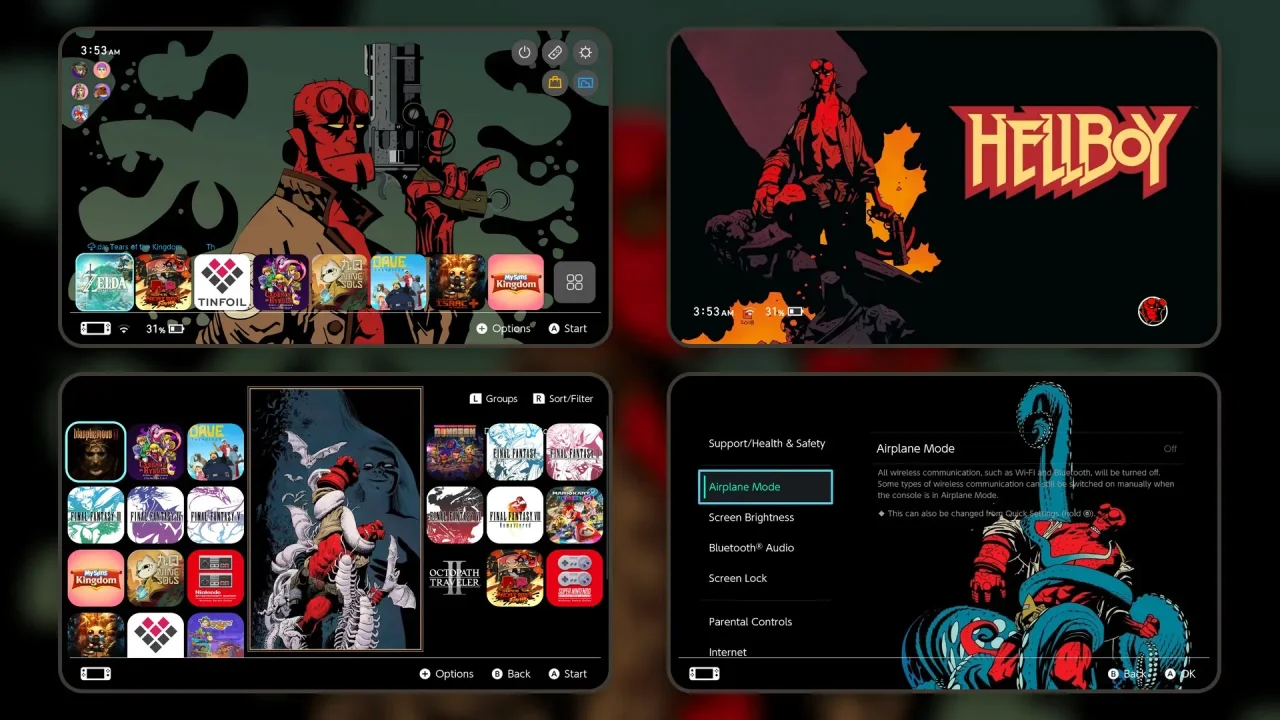 Hellboy Comic Theme Pack | Switch Theme Packs | Themezer