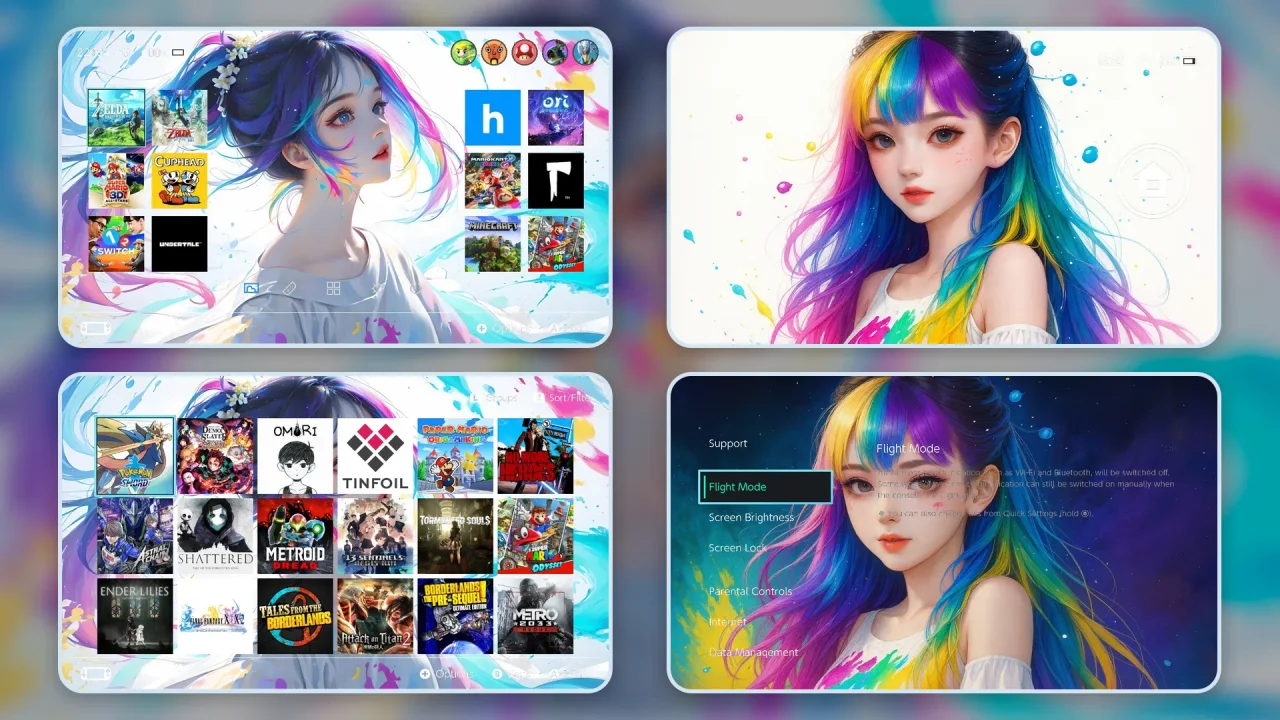 Colorful Girl | Switch Theme Packs | Themezer