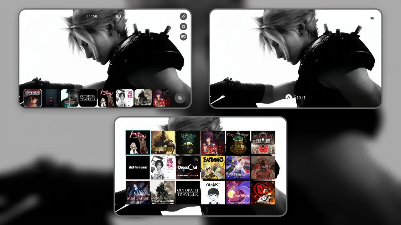 Cloud FF7 - Dark | Switch Theme Packs | Themezer