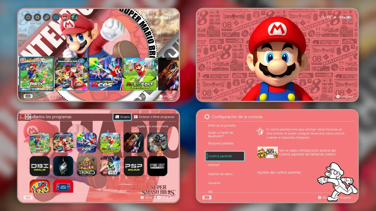 Mario pack pink randuchy v1 | Switch Theme Packs | Themezer