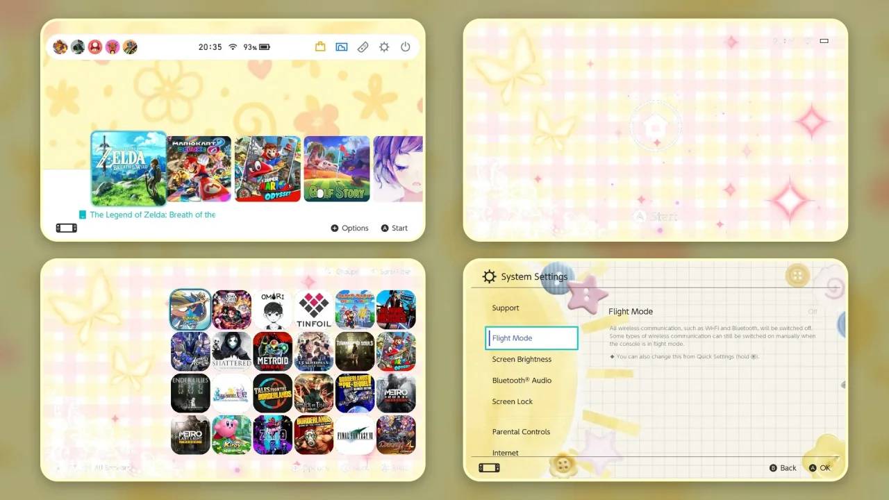 Cute yellow and pink | Switch Theme Packs | Themezer