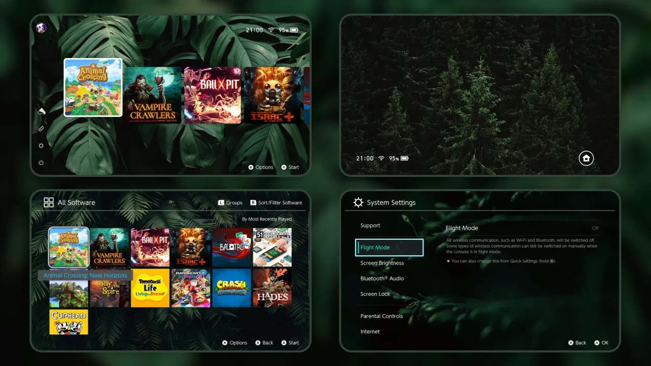 Minimal Dark Forest | Switch Theme Packs | Themezer