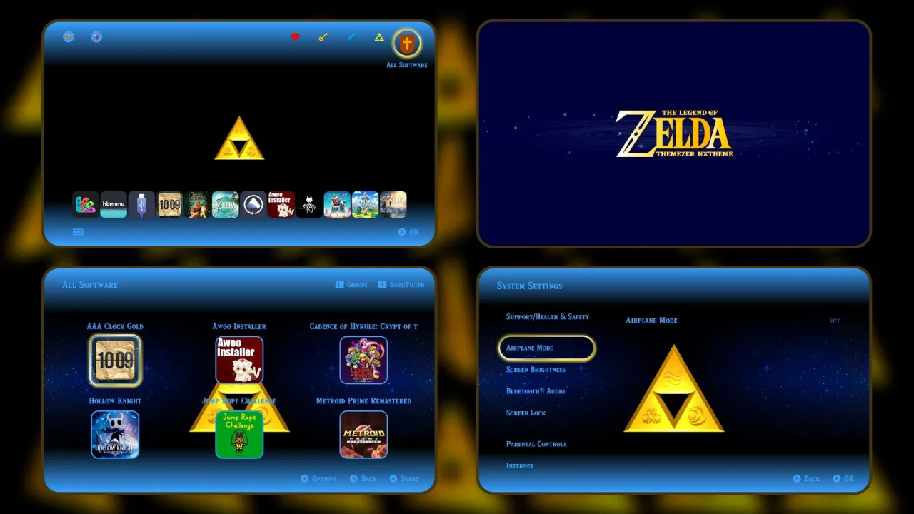Seamless V3 - Zelda 7 Sages - Triforce | Switch Theme Packs | Themezer