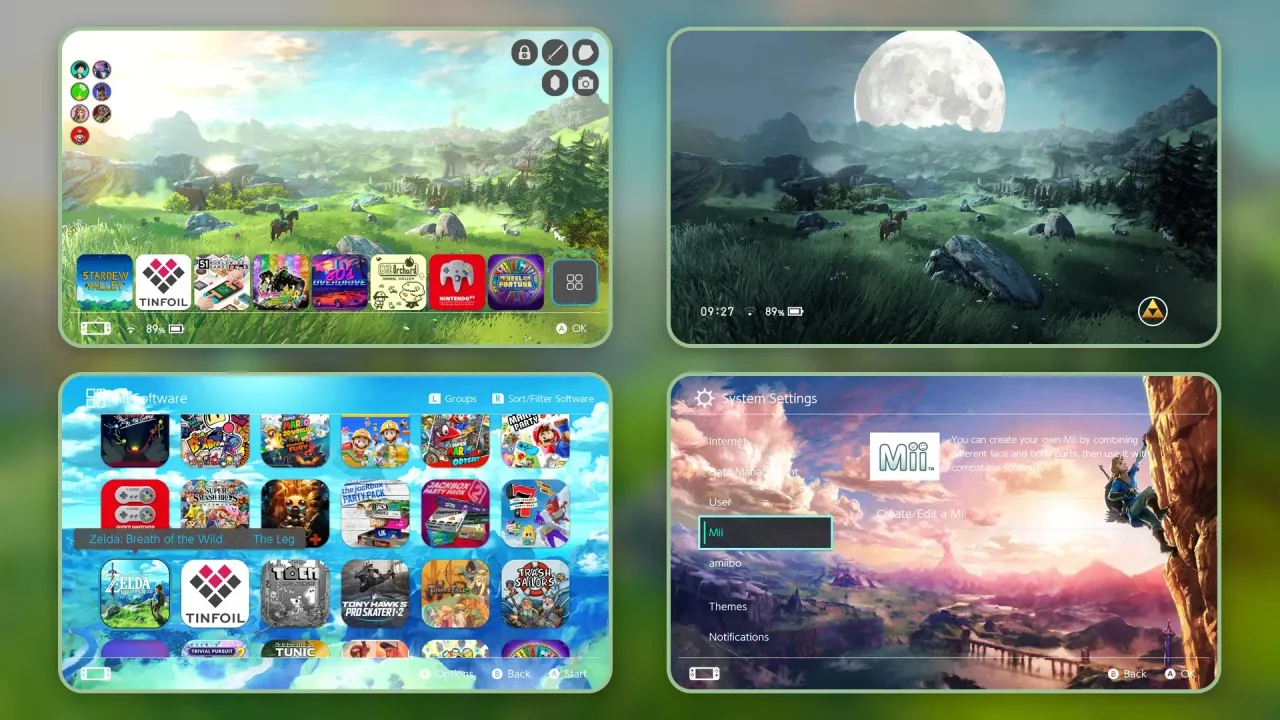 Zelda Breath Of The Wild Pack With Custom Icons | Switch Theme Packs ...
