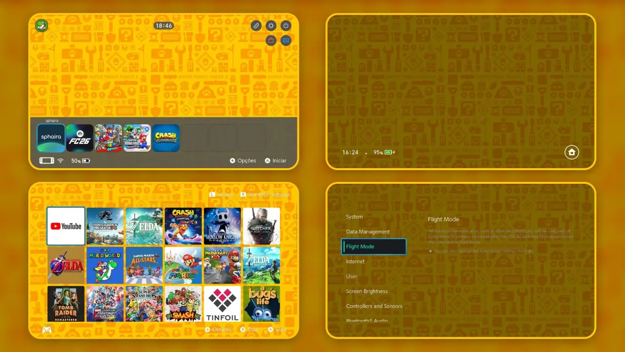 Yellow Mario Maker | Switch Theme Packs | Themezer