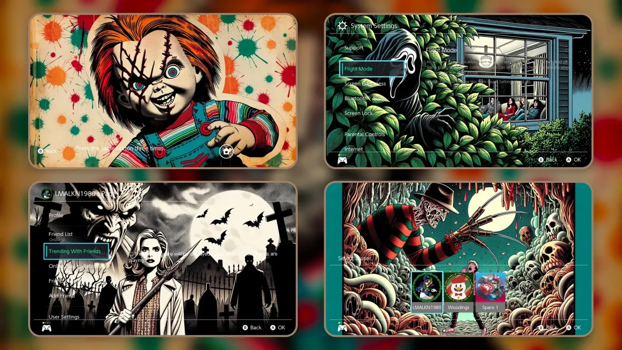 Horror Movie Icons | Switch Theme Packs | Themezer