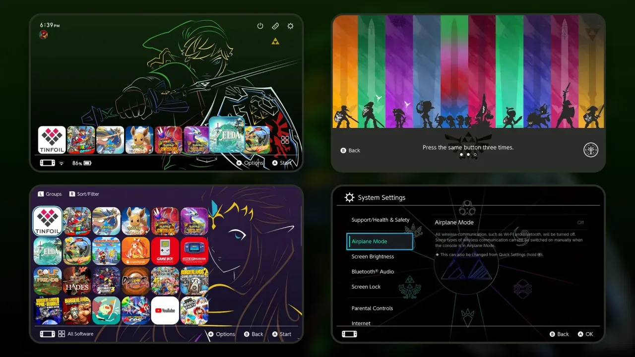 Minimalist Zelda Remastered | Switch Theme Packs | Themezer