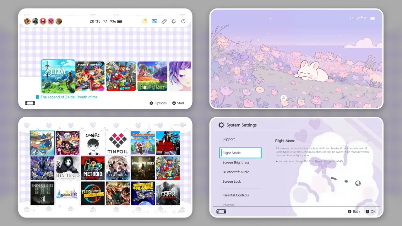Purple Cute Bunny Rabbit Kawaii | Switch Theme Packs | Themezer