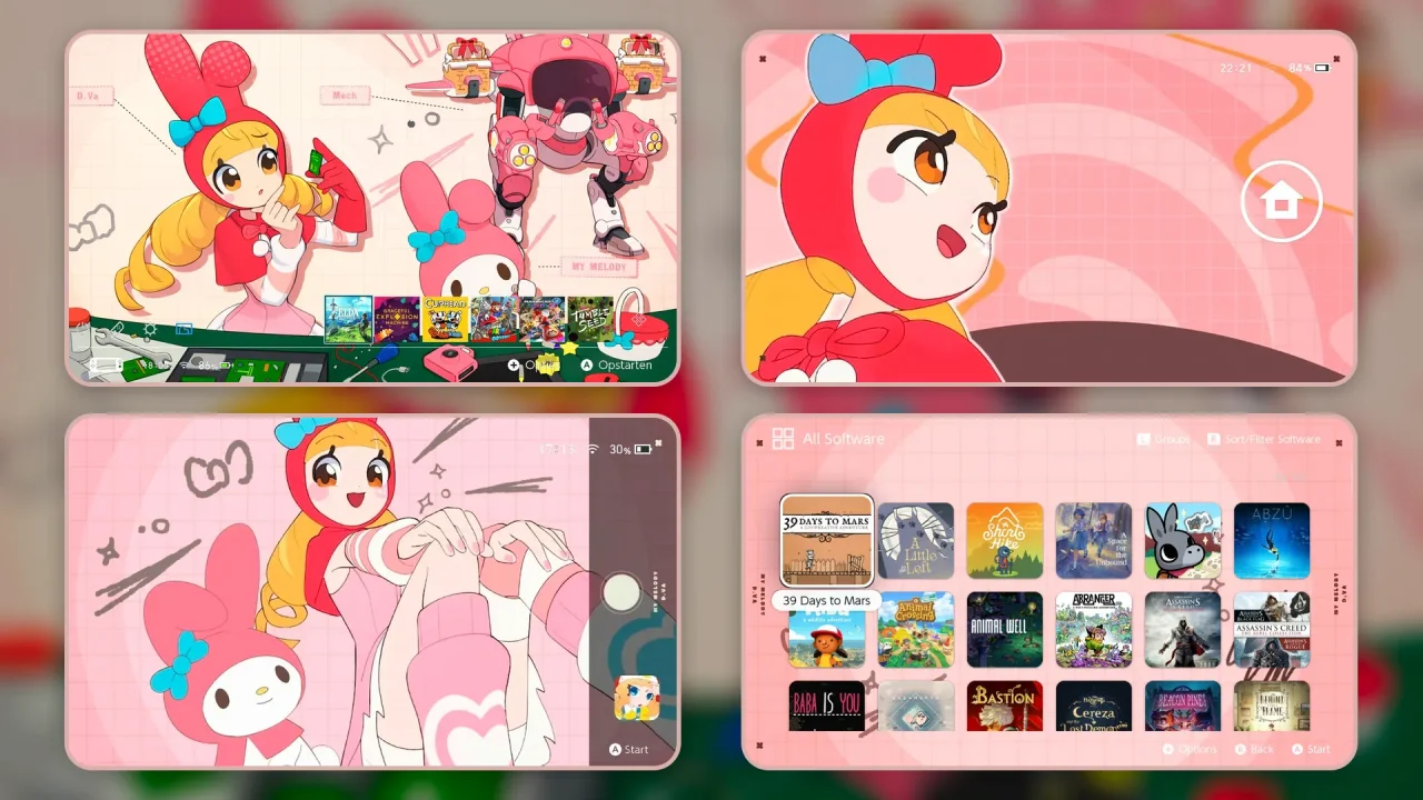 MY MELODY Overwatch x Sanrio | Switch Theme Packs | Themezer