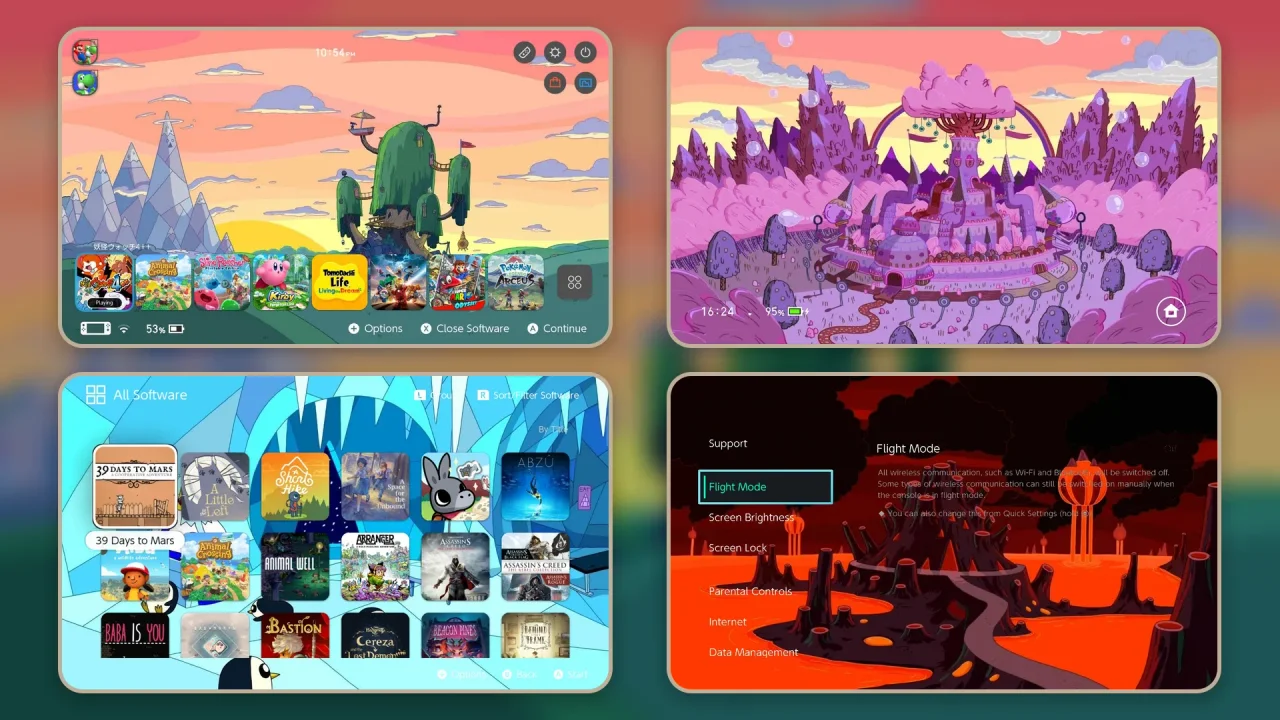 Adventure Time pack | Switch Theme Packs | Themezer