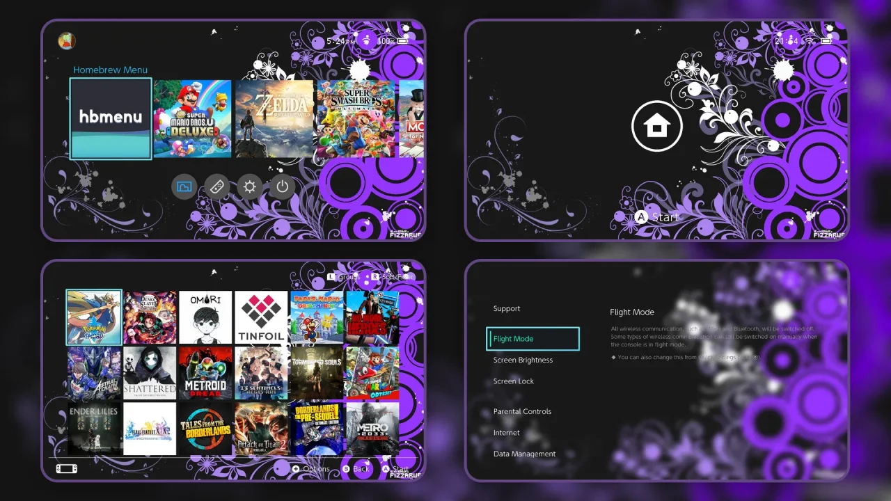 2000s Purple | Switch Theme Packs | Themezer