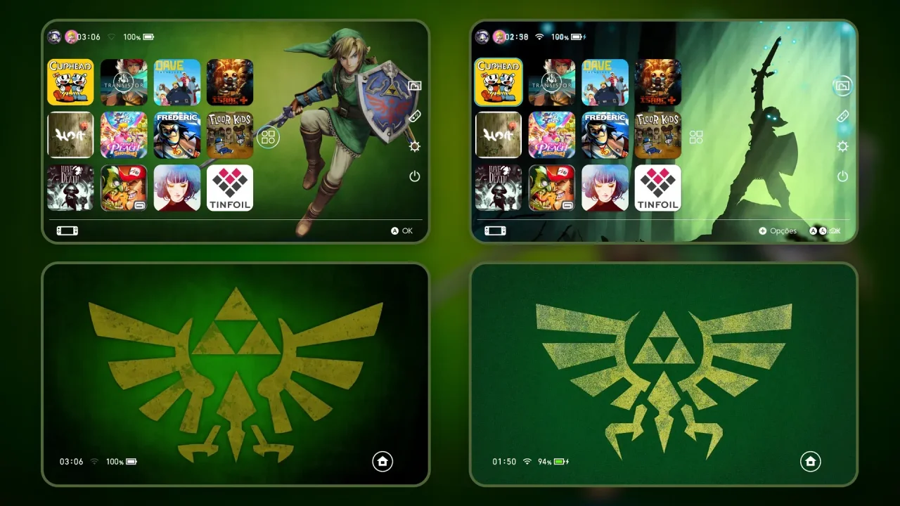 Zelda Dark-Green V2 | Switch Theme Packs | Themezer