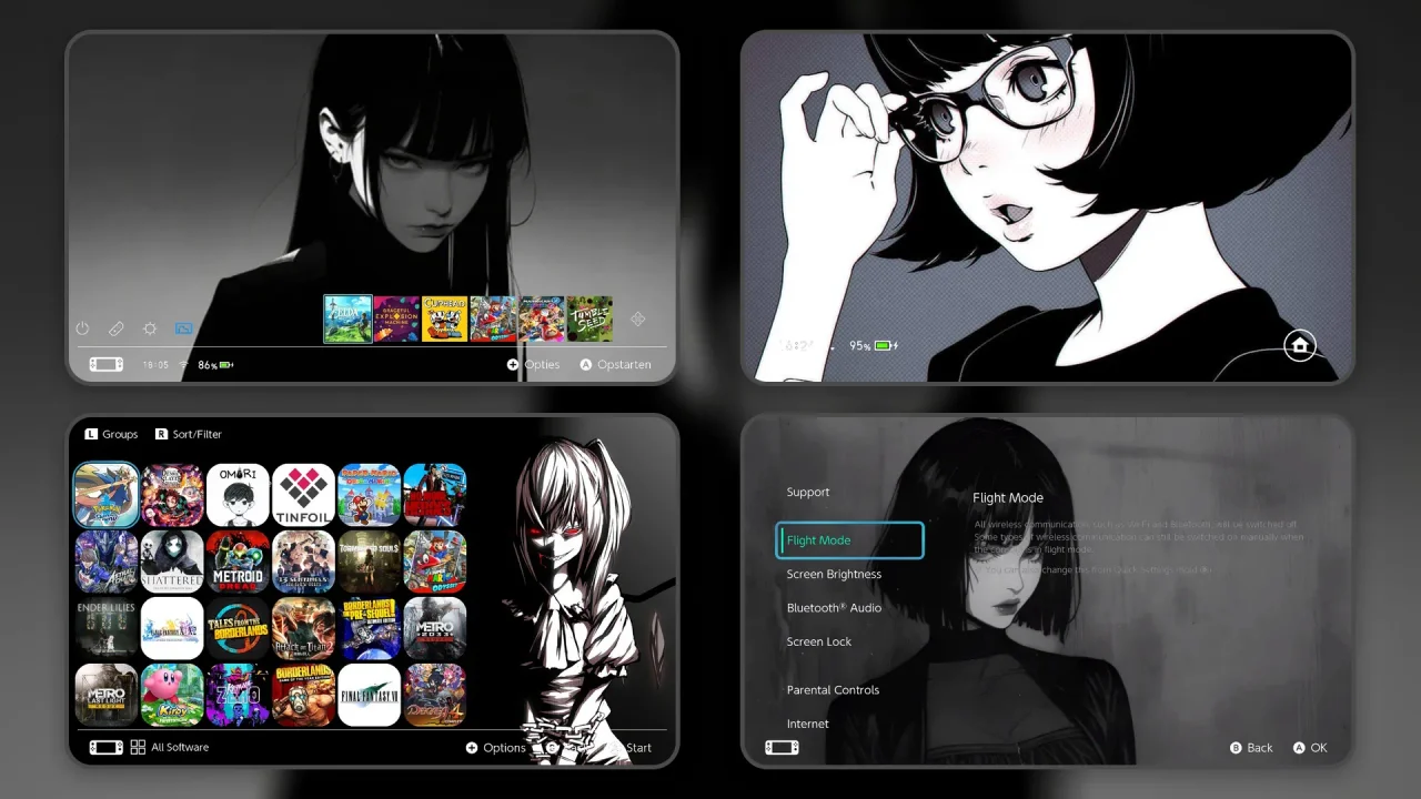 Dark anime | Switch Theme Packs | Themezer