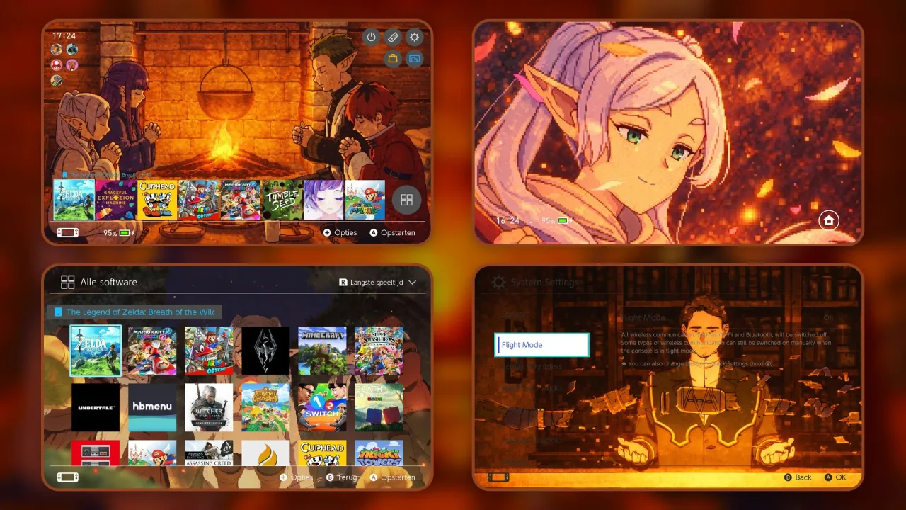 SousouNoFrierenPixelArtCozyTheme | Switch Theme Packs | Themezer