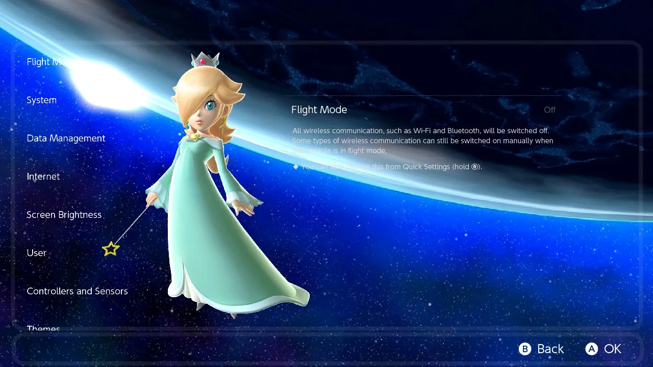 Super Mario Galaxy (Settings applet) | Settings | Switch Themes | Themezer