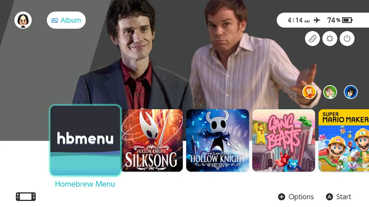 Dexter And Brian Home Screen | Home Menu | Switch Themes | Themezer
